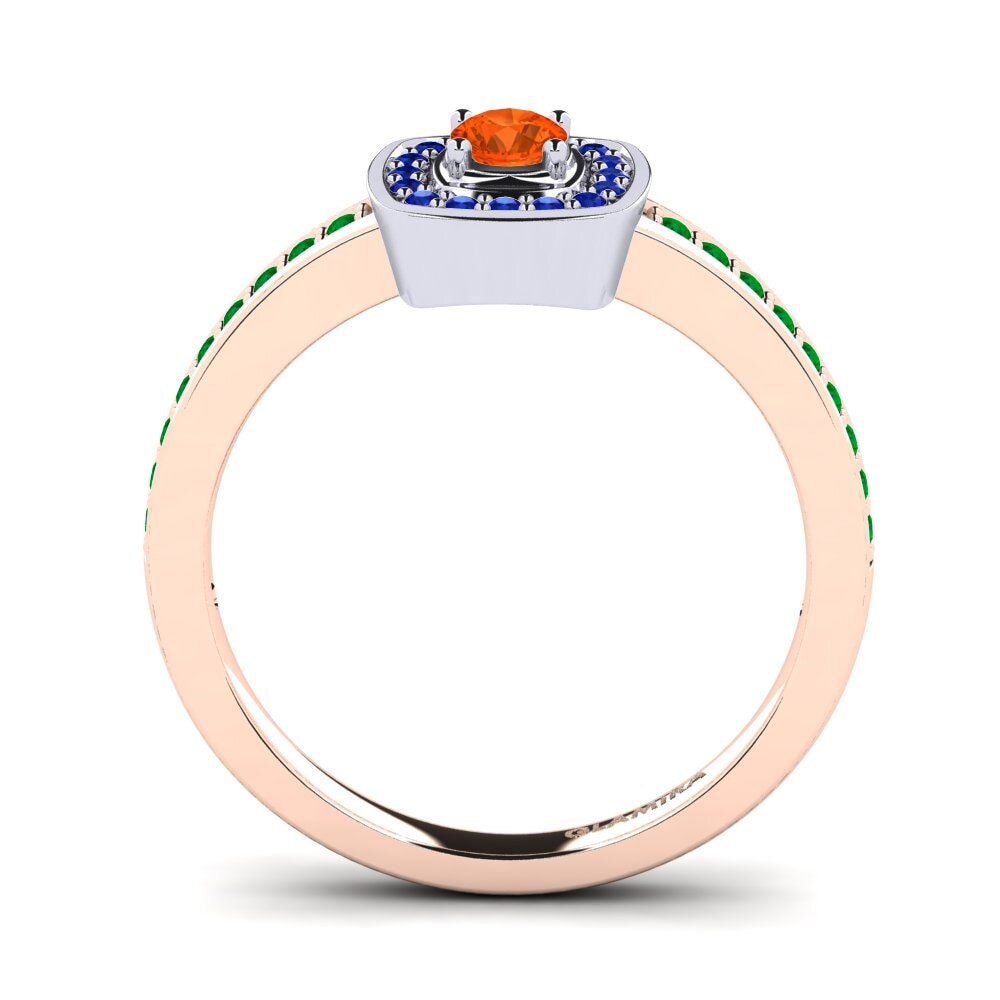 14ct Rose / White Gold Fire-Opal Engagement Ring Claire