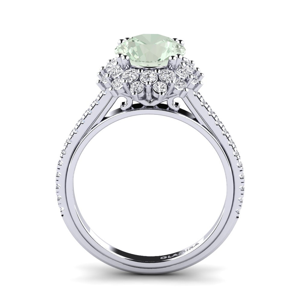 Green Amethyst Engagement Ring Daffney 2.0 crt