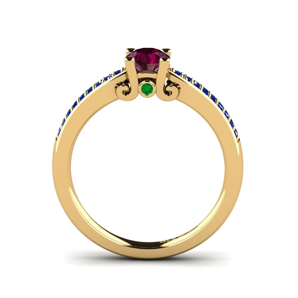 14ct Yellow Gold Rhodolite Garnet Engagement Ring Donielle