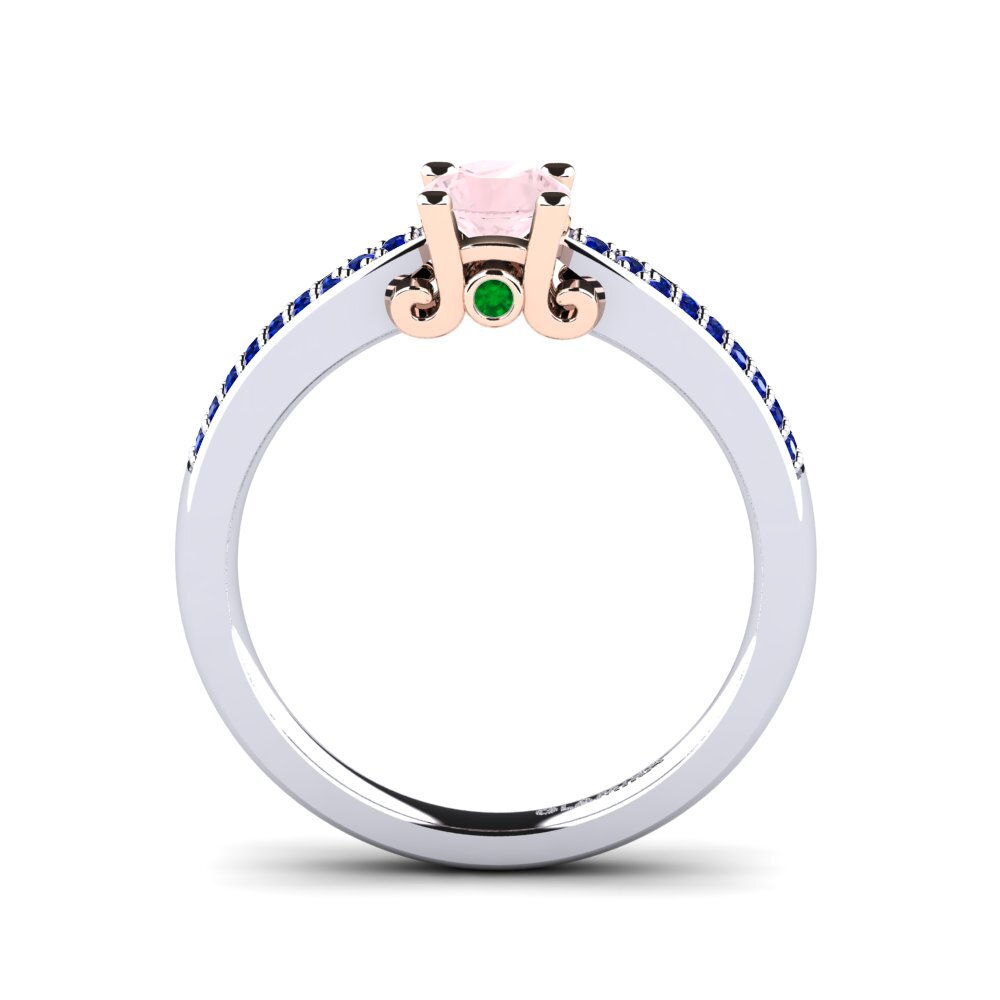 14ct White / Rose Gold Rose Quartz Engagement Ring Donielle