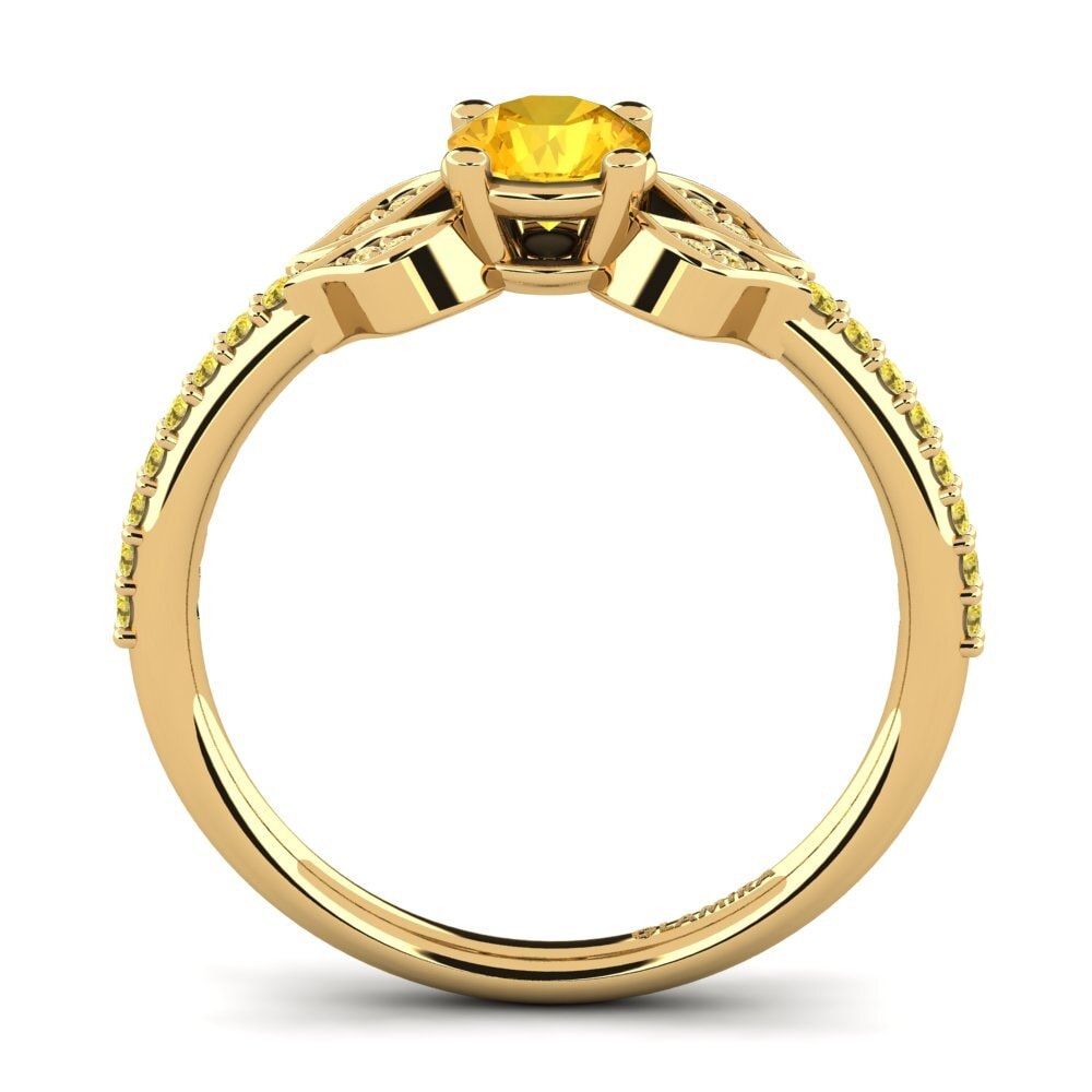 14ct Yellow Gold Citrine Engagement Ring Elide