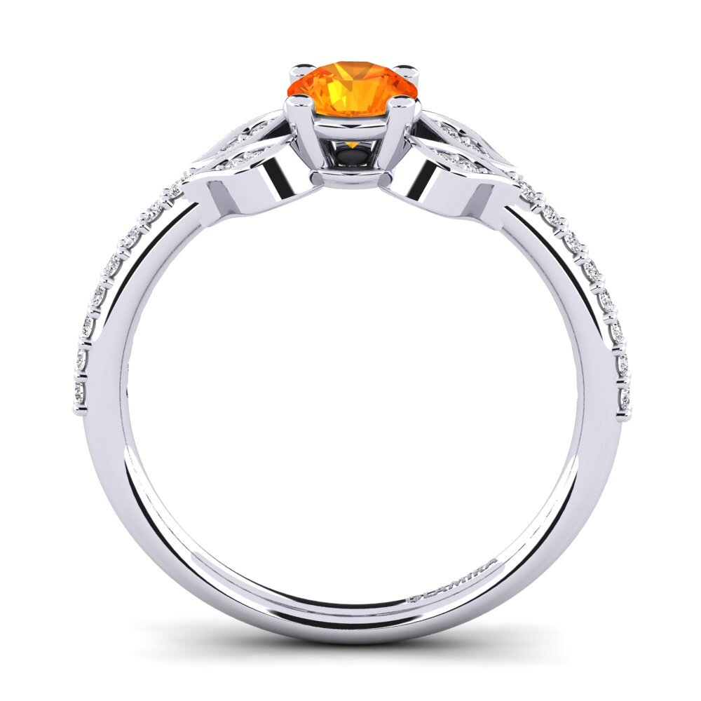 Orange Sapphire Engagement Ring Elide