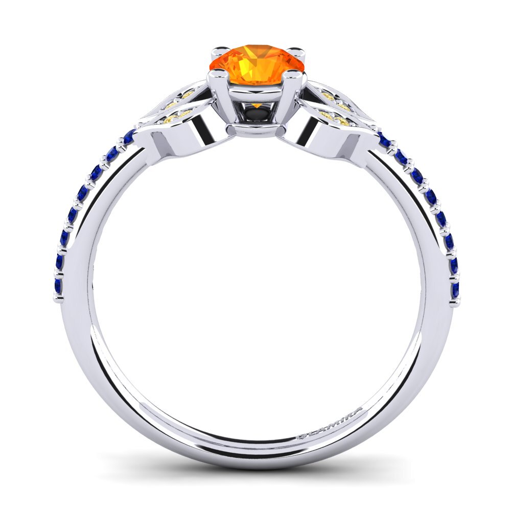 Orange Sapphire Engagement Ring Elide