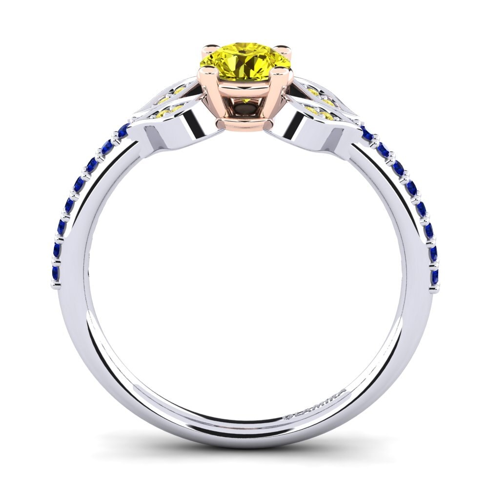 14k White & Rose Gold Engagement Ring Elide