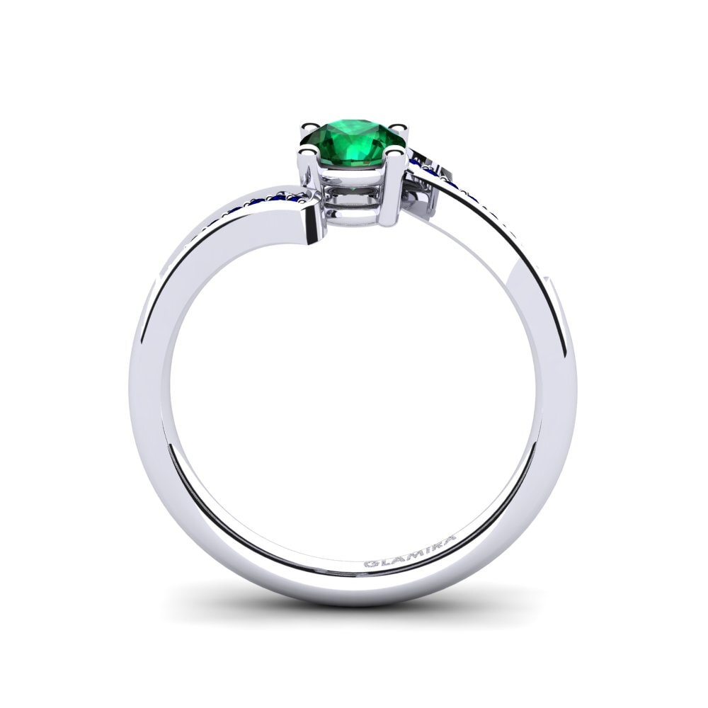 Emerald (Lab Created) Engagement Ring Elloine
