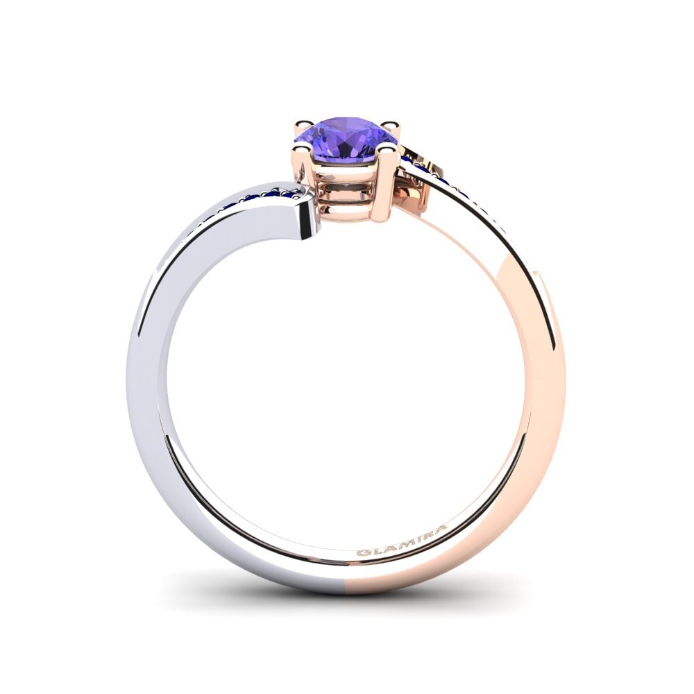 14k Rose & White Gold Engagement Ring Elloine