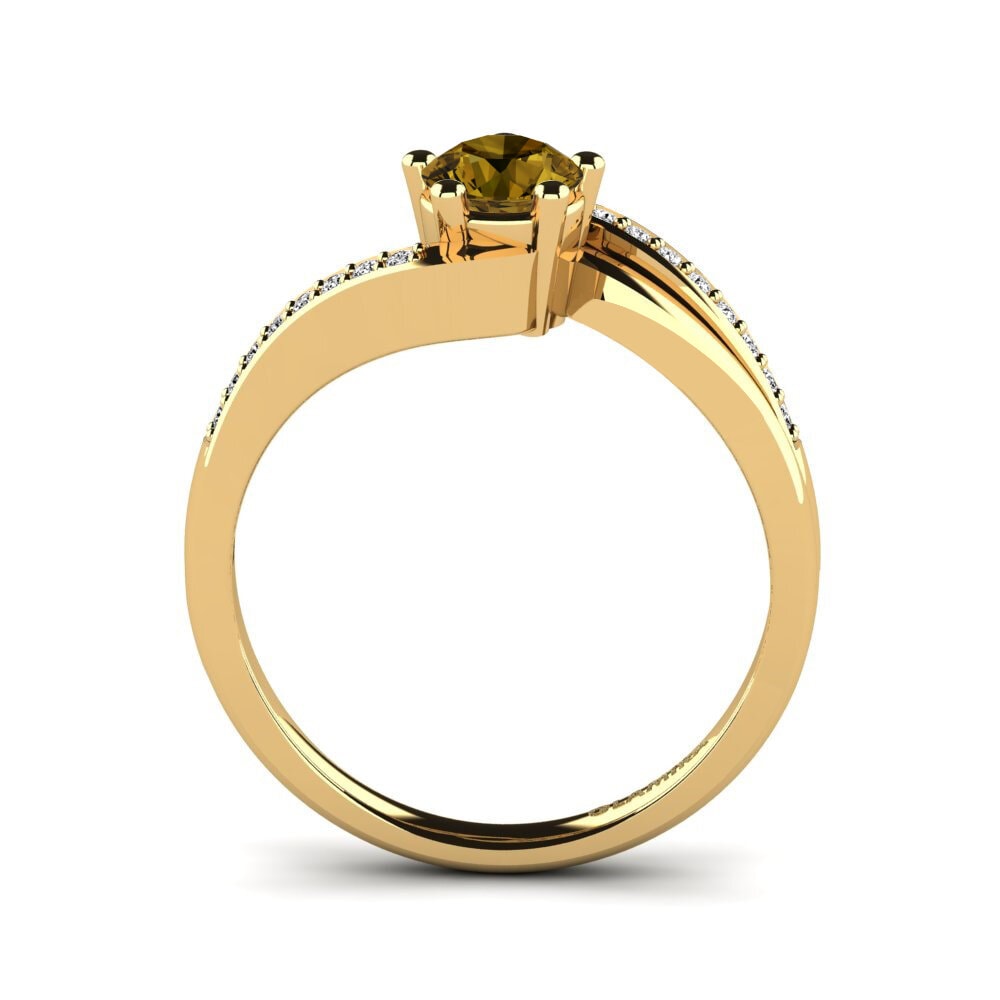 Brown Zircon Engagement Ring Gardenia 0.5 crt