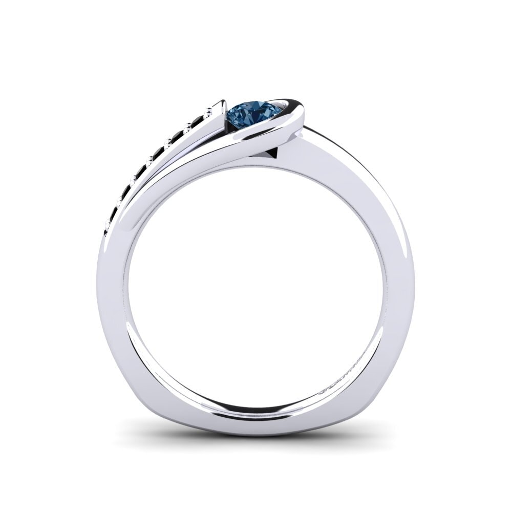 Diamante Azul Anel de Noivado Genifer 0.25 crt