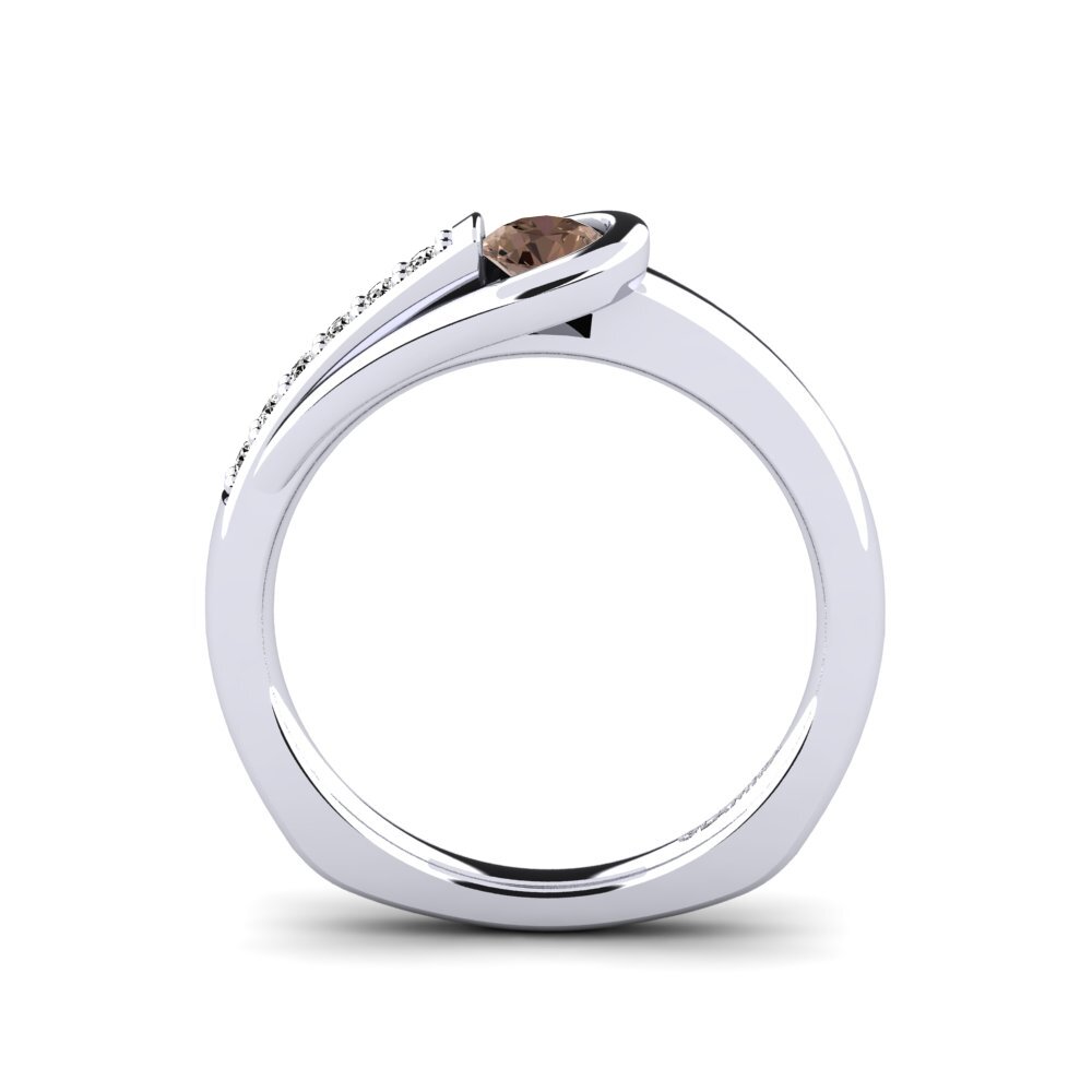 Quartzo fumé Anel de Noivado Genifer 0.25 crt