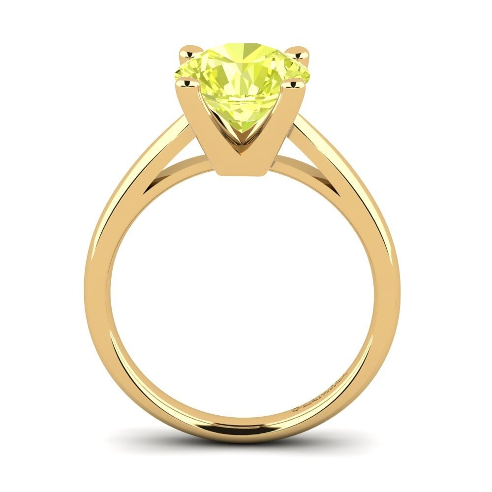 14ct Yellow Gold Lemon Quartz Engagement Ring Grace 3.0 crt