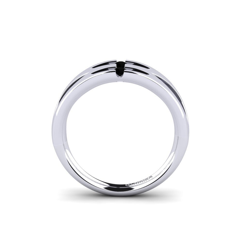 Zafiro negro Anillo de compromiso Hibiscus