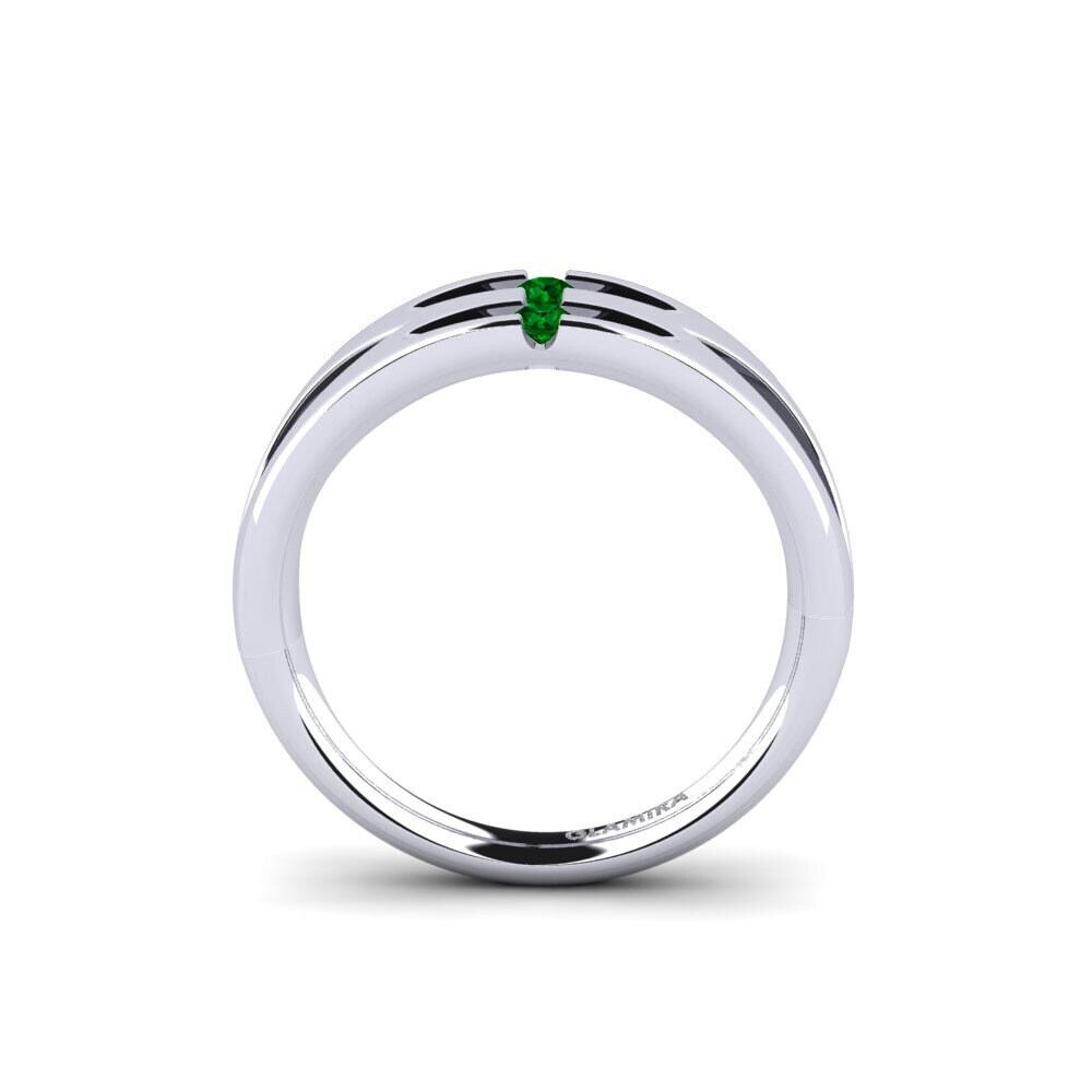 Green Zirconia Engagement Ring Hibiscus
