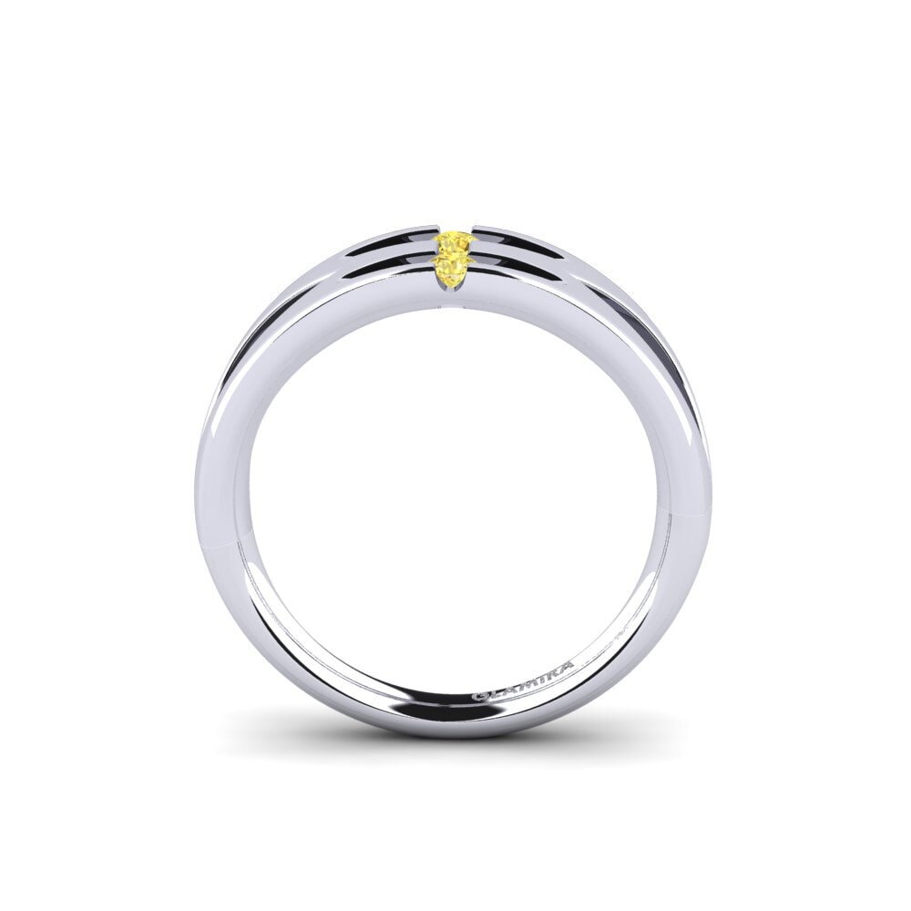 Yellow Sapphire Engagement Ring Hibiscus