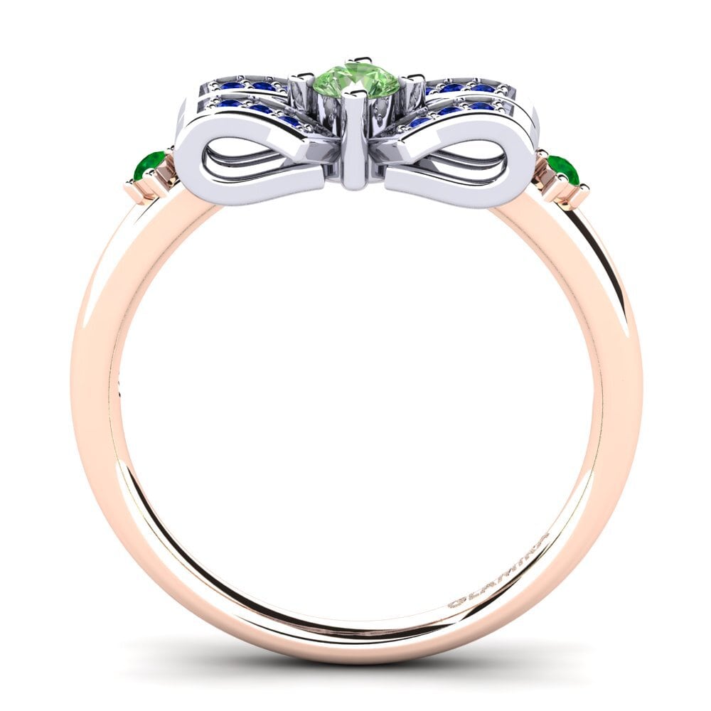 14ct Rose / White Gold Green Diamond Engagement Ring Jueves