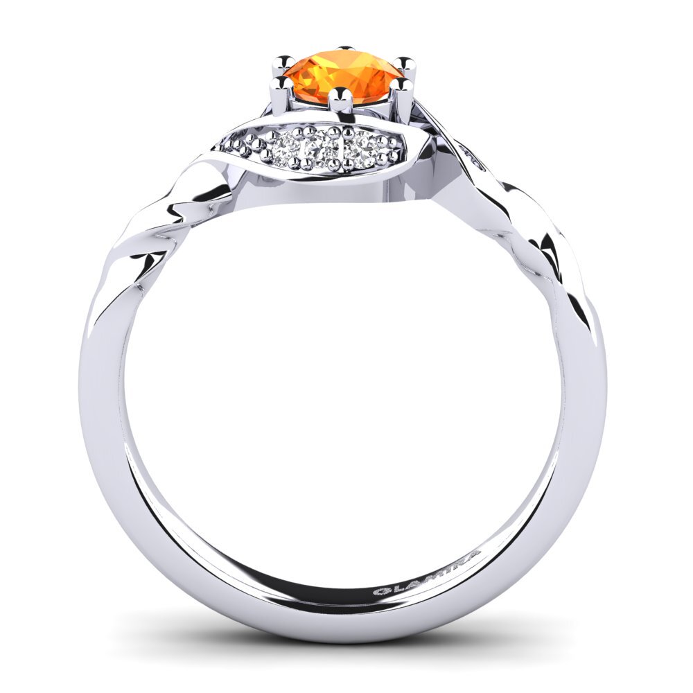 Orange Sapphire Engagement Ring Leona
