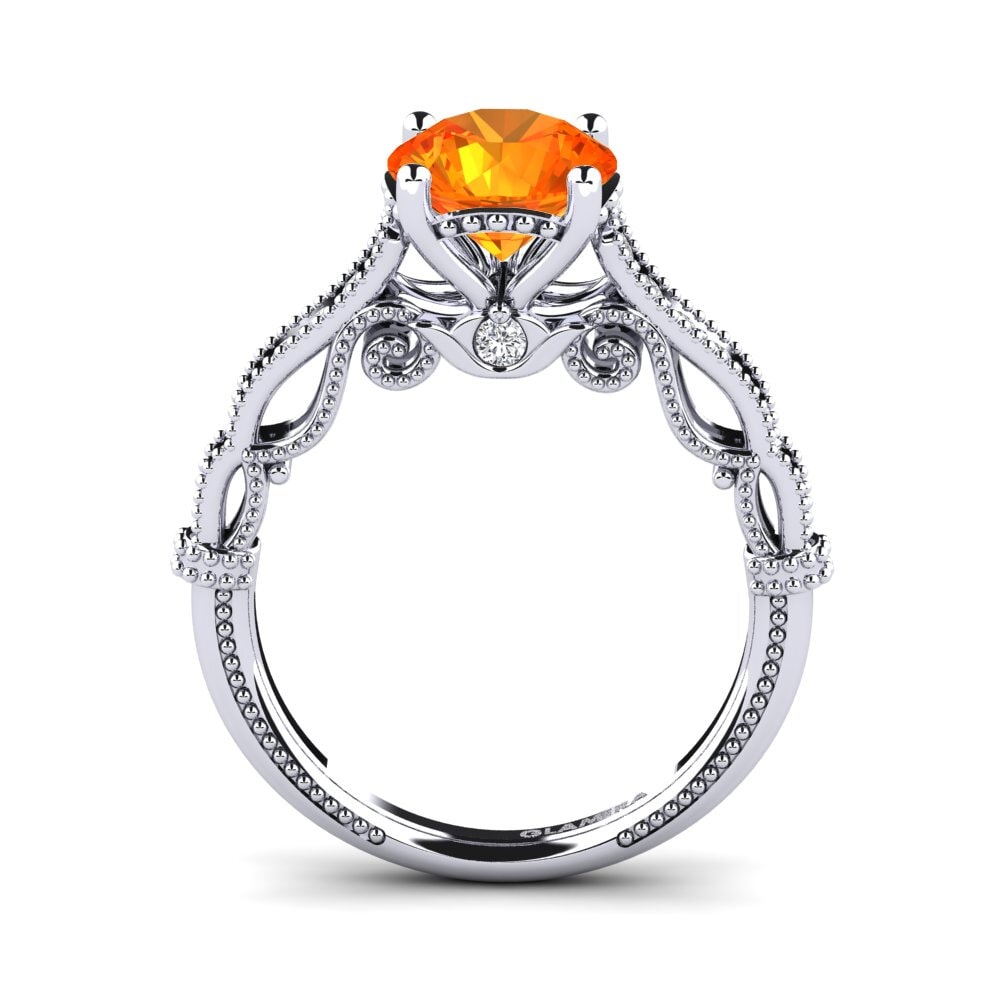 Orange Sapphire Engagement Ring Marilee