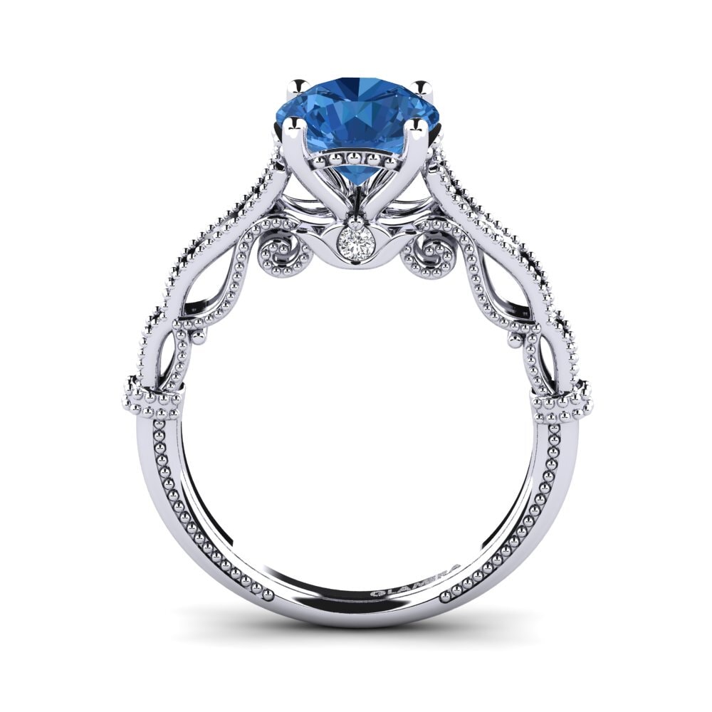 Circonita Azul Oscuro Anillo de compromiso Marilee