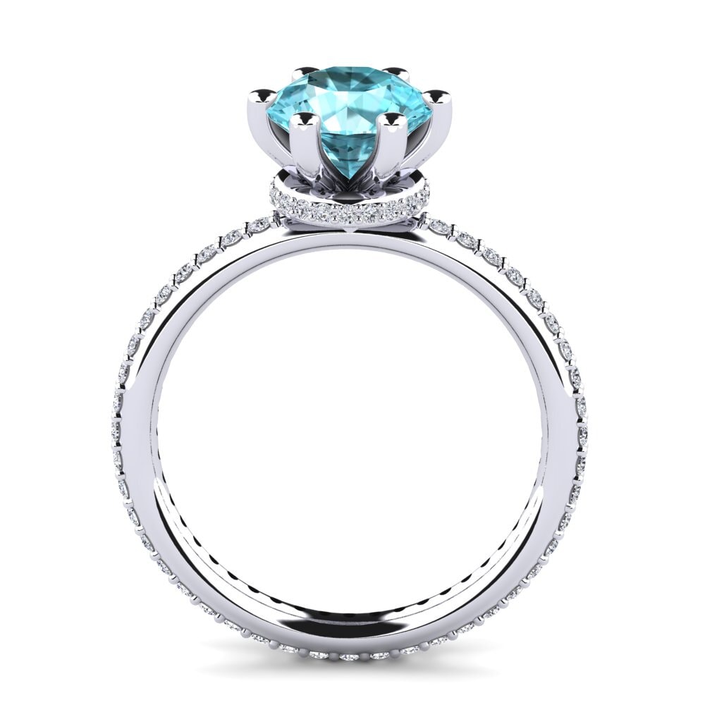 Blue Zircon Engagement Ring Marinella 2.0 crt