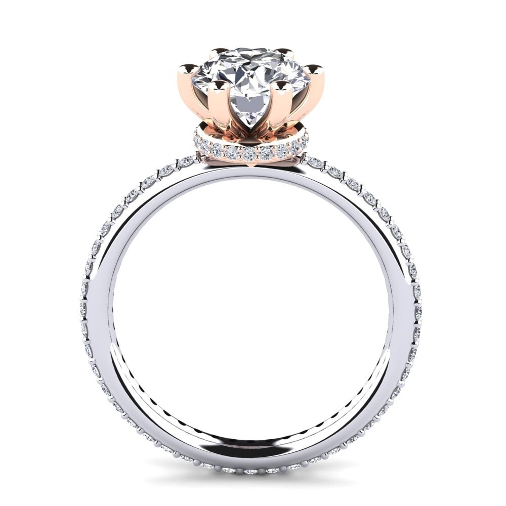 375 Weiß & Rotgold Verlobungsring Marinella 2.0 crt