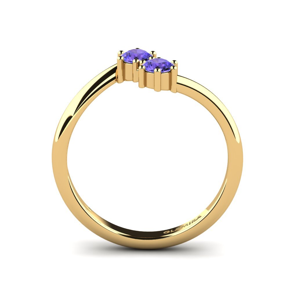 18k Oro Amarillo Tanzanita Anillo de compromiso Mastiquer