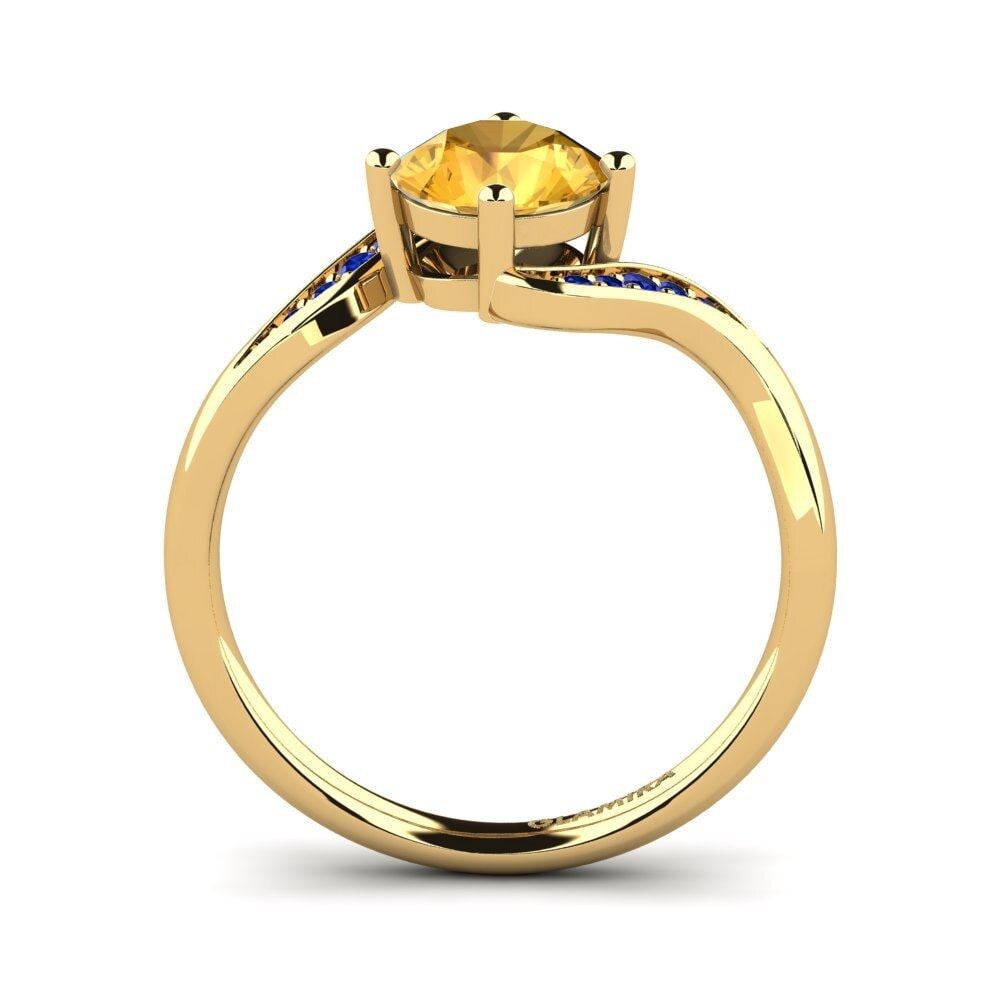 14ct Yellow Gold Citrine Engagement Ring Miguelina