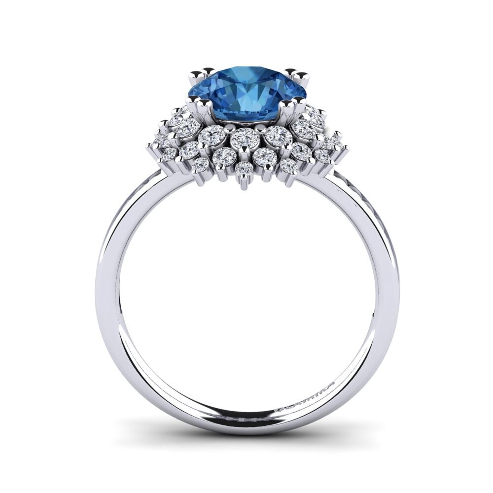 Dark Blue Zirconia Engagement Ring Muranda