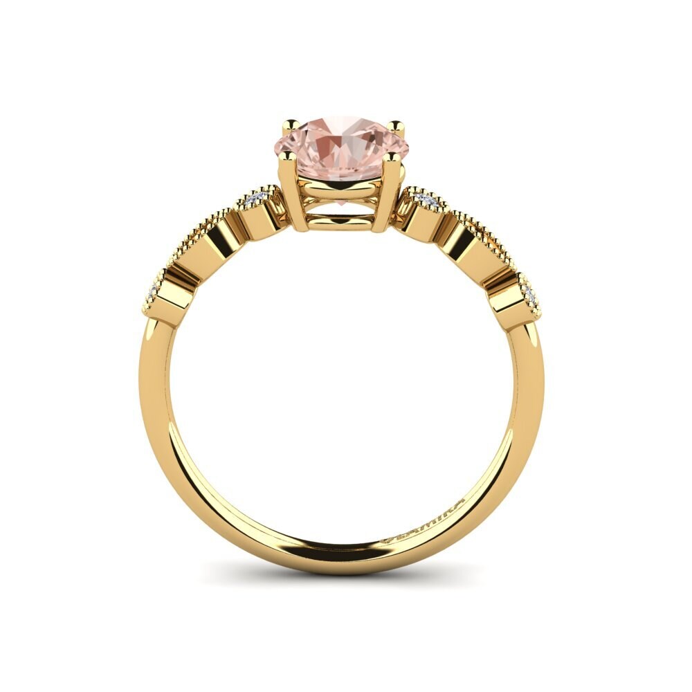 14ct Yellow Gold Morganite Engagement Ring Naola