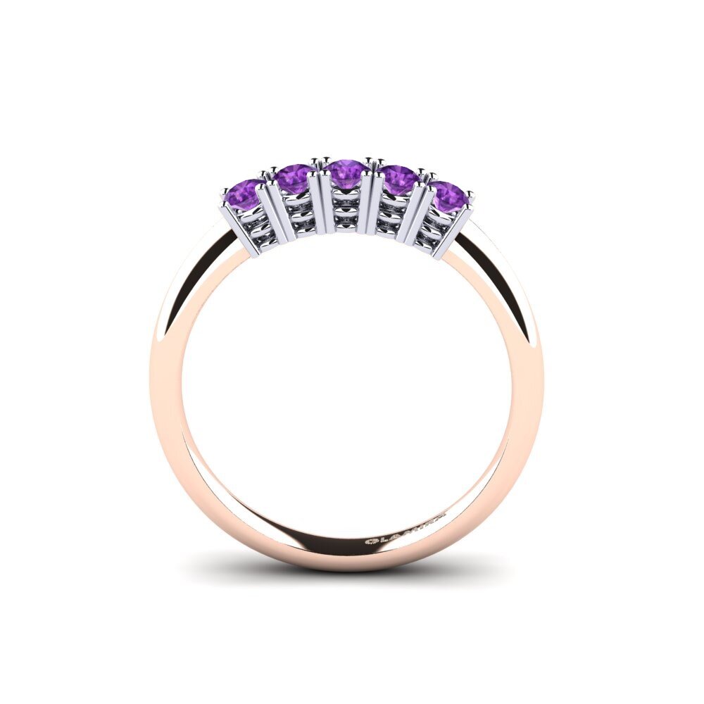 14ct Rose / White Gold Amethyst Engagement Ring Naomi