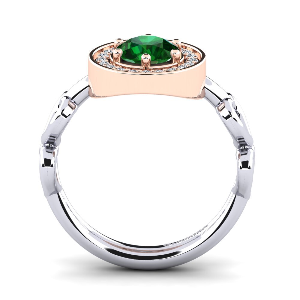 14ct White & Rose Gold Tsavorite Engagement Ring Piedad
