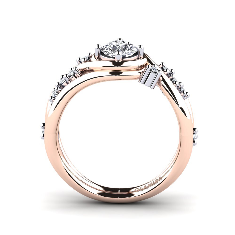 Oro Rosso & Bianco 750 Anello di fidanzamento Pravin