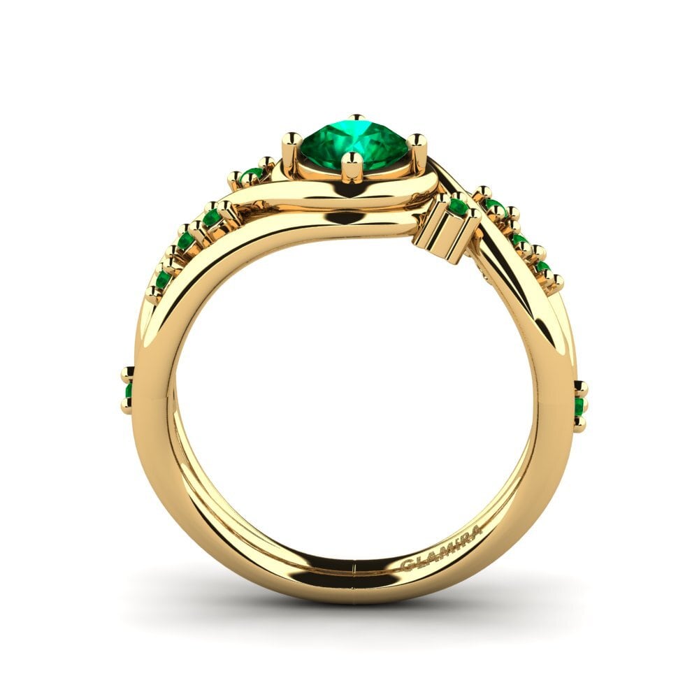 Emerald (Lab Created) Engagement Ring Pravin