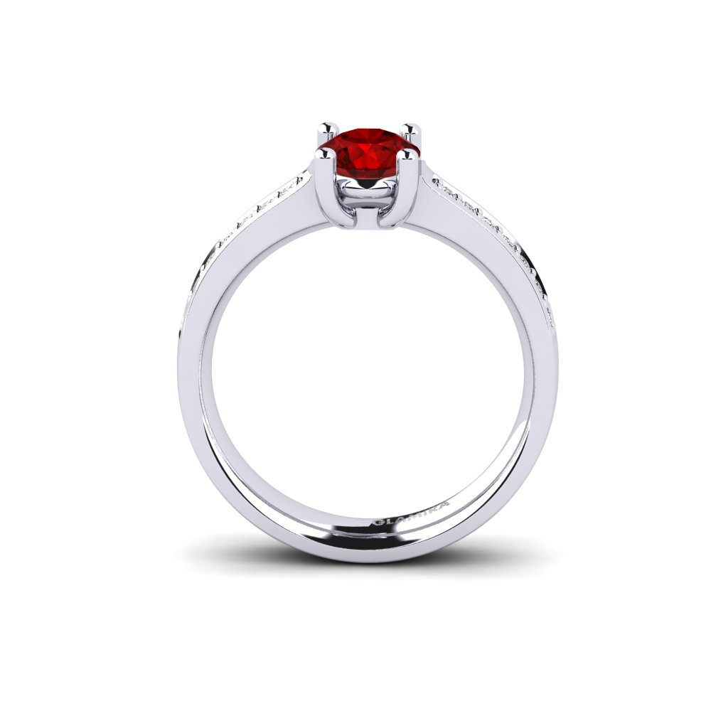 Ruby (Lab Created) Engagement Ring Ruby 0.8 crt