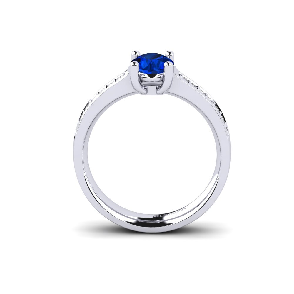 Saphir (im Labor gezüchtet) Verlobungsring Ruby 0.8 crt