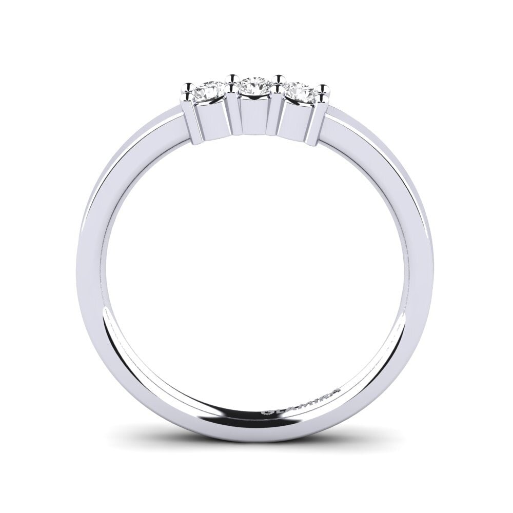 950 Palladium White sapphire Bridal Set Soulmates Ring B