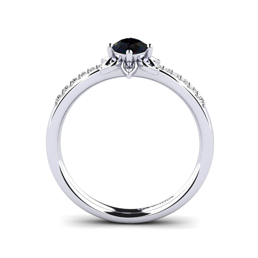 Black Opal Engagement Ring Sucette