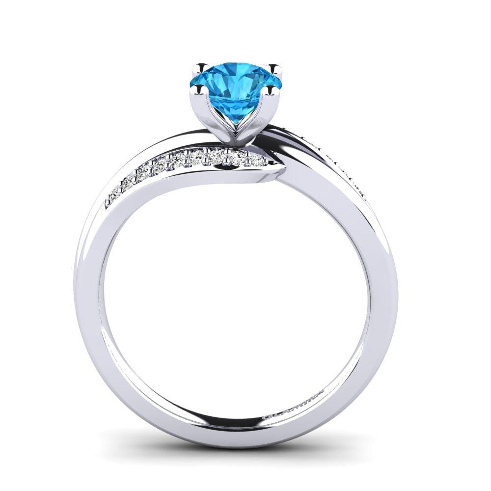 藍托帕石 訂婚戒指 Sydney 0.8 crt