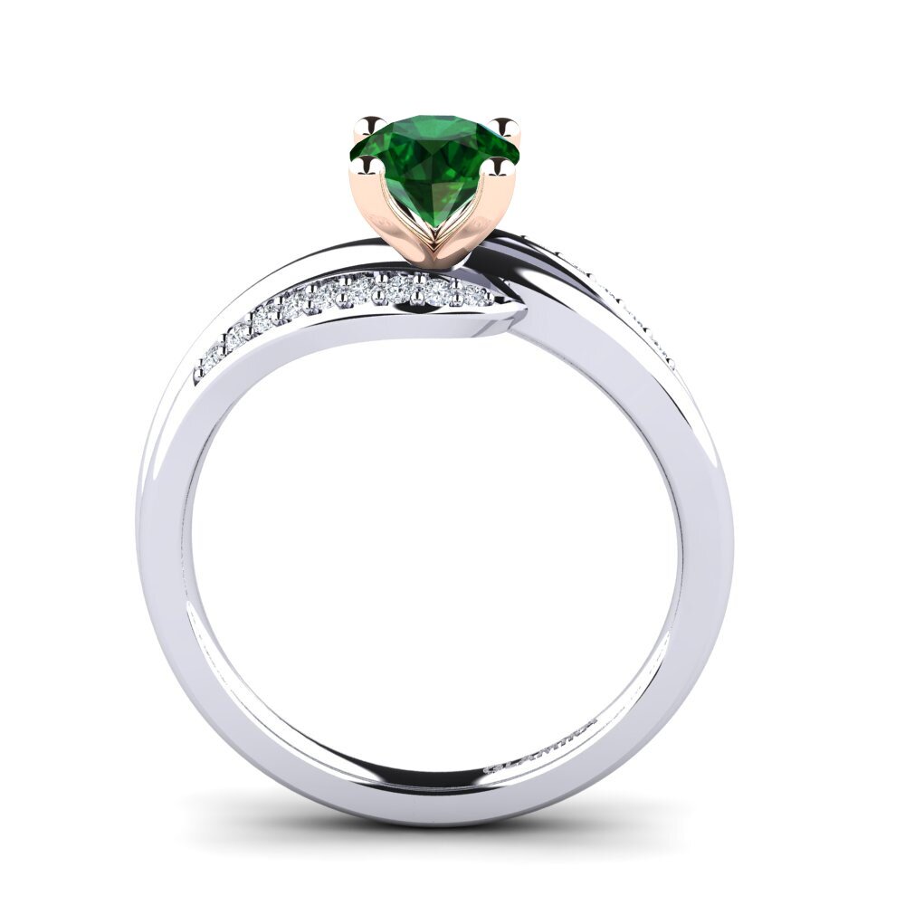 14ct White & Rose Gold Tsavorite Engagement Ring Sydney 0.8 crt
