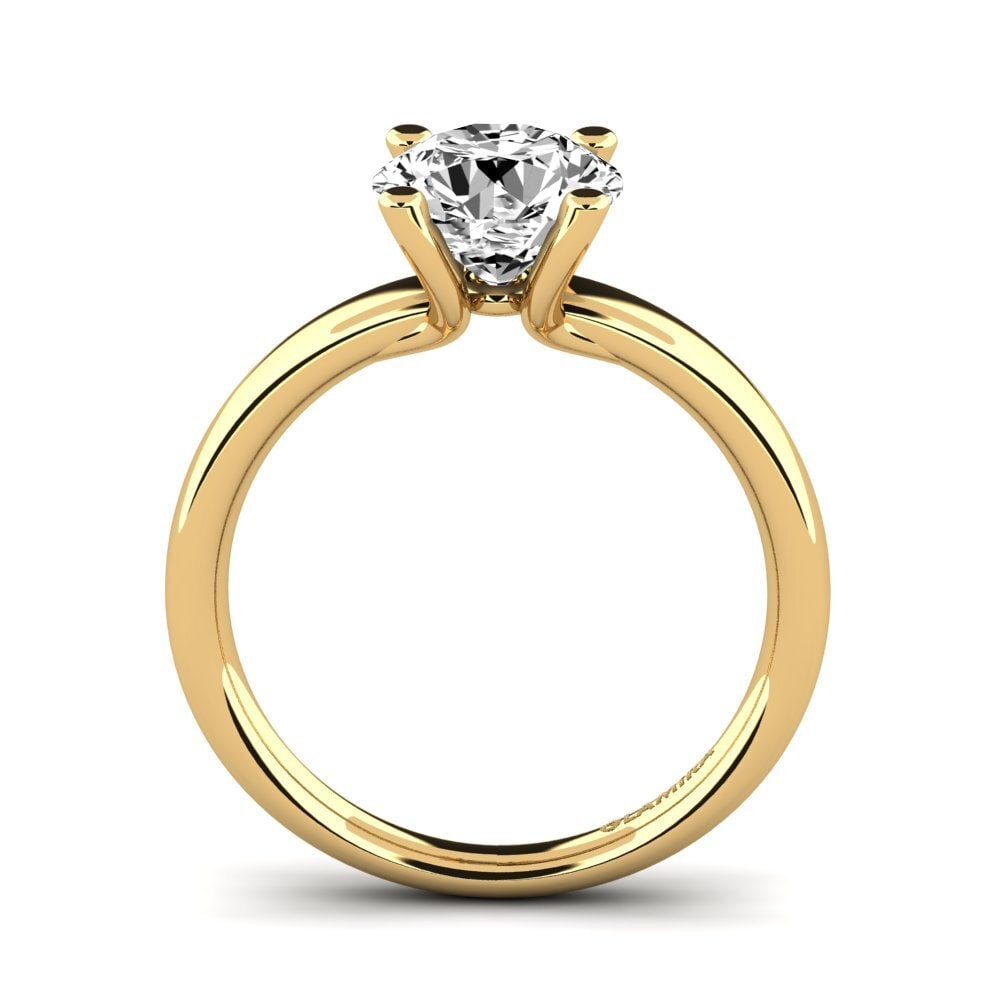 14k 黃色K金 莫桑石 訂婚戒指 Titina 2.0 crt