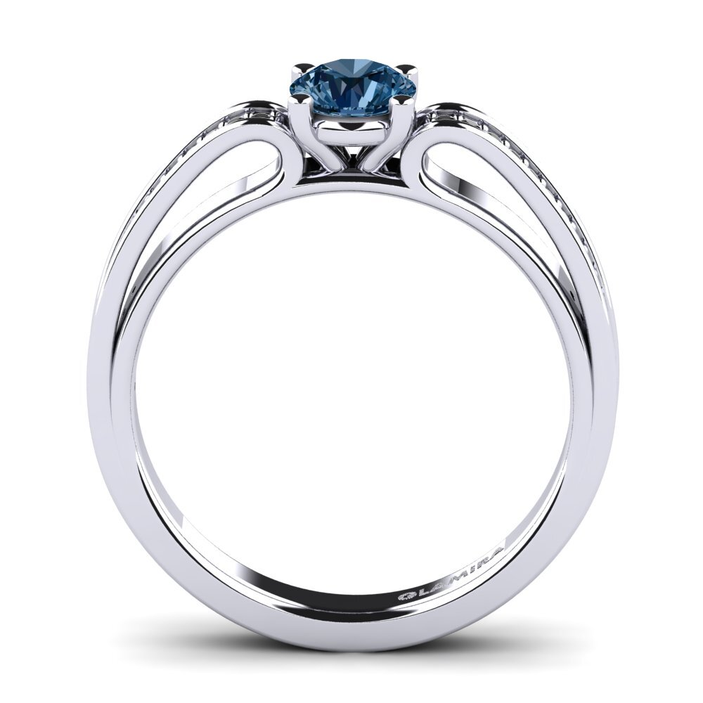 Diamante Azul Anel de Noivado Torrone