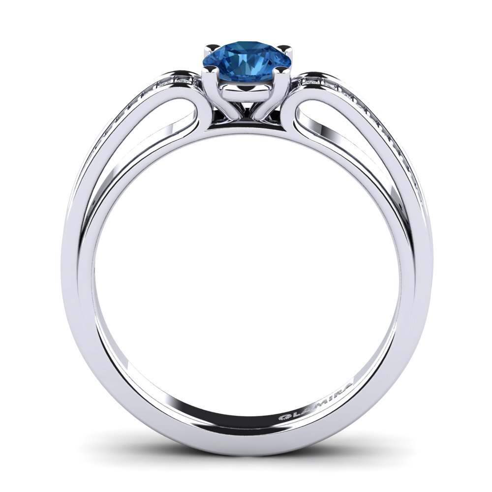 Dark Blue Zirconia Engagement Ring Torrone
