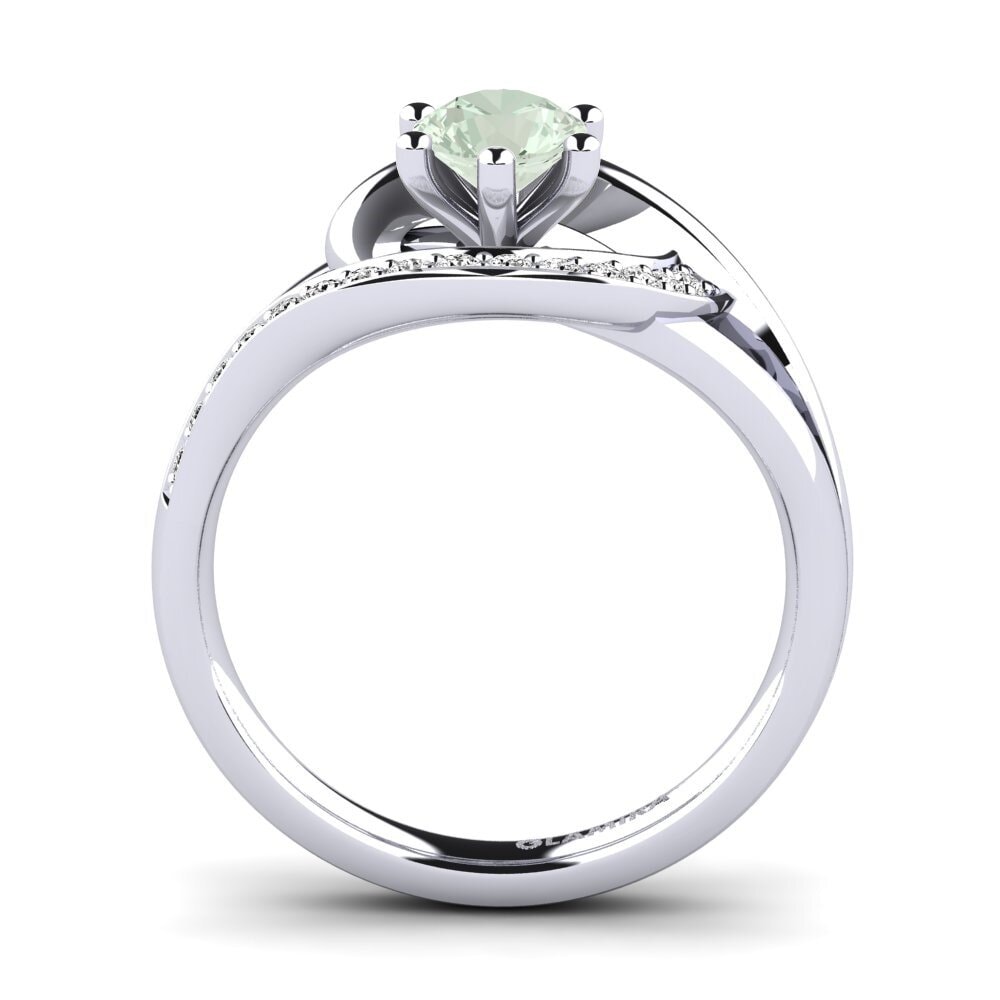 Amatista verde Anillo de compromiso Trina 0.5 crt