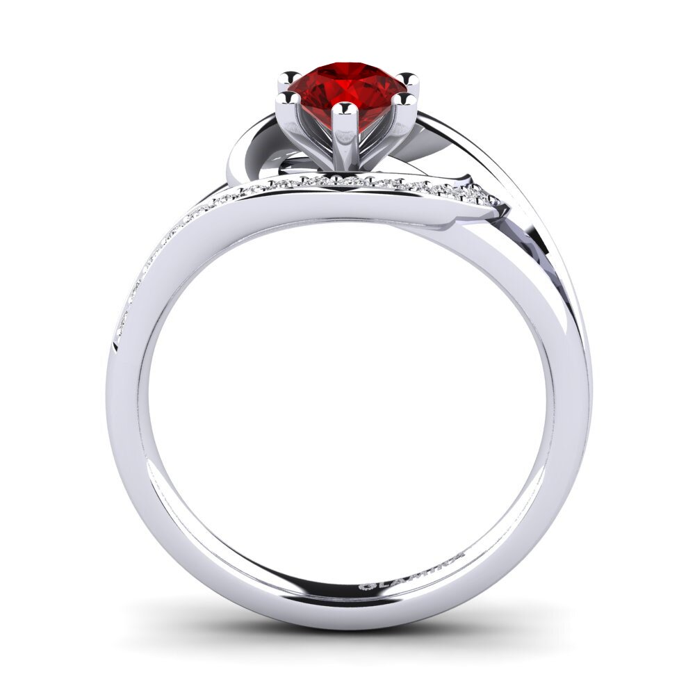 Rubí (Creado en laboratorio) Anillo de compromiso Trina 0.5 crt