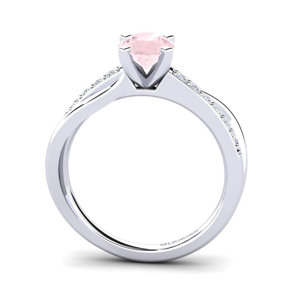 Rose Quartz Engagement Ring Viviette 0.8 crt