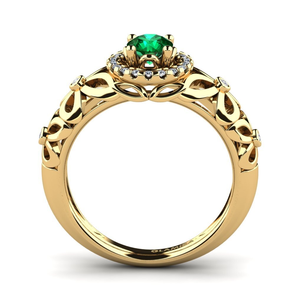 Emerald (Lab Created) Engagement Ring Vivyan