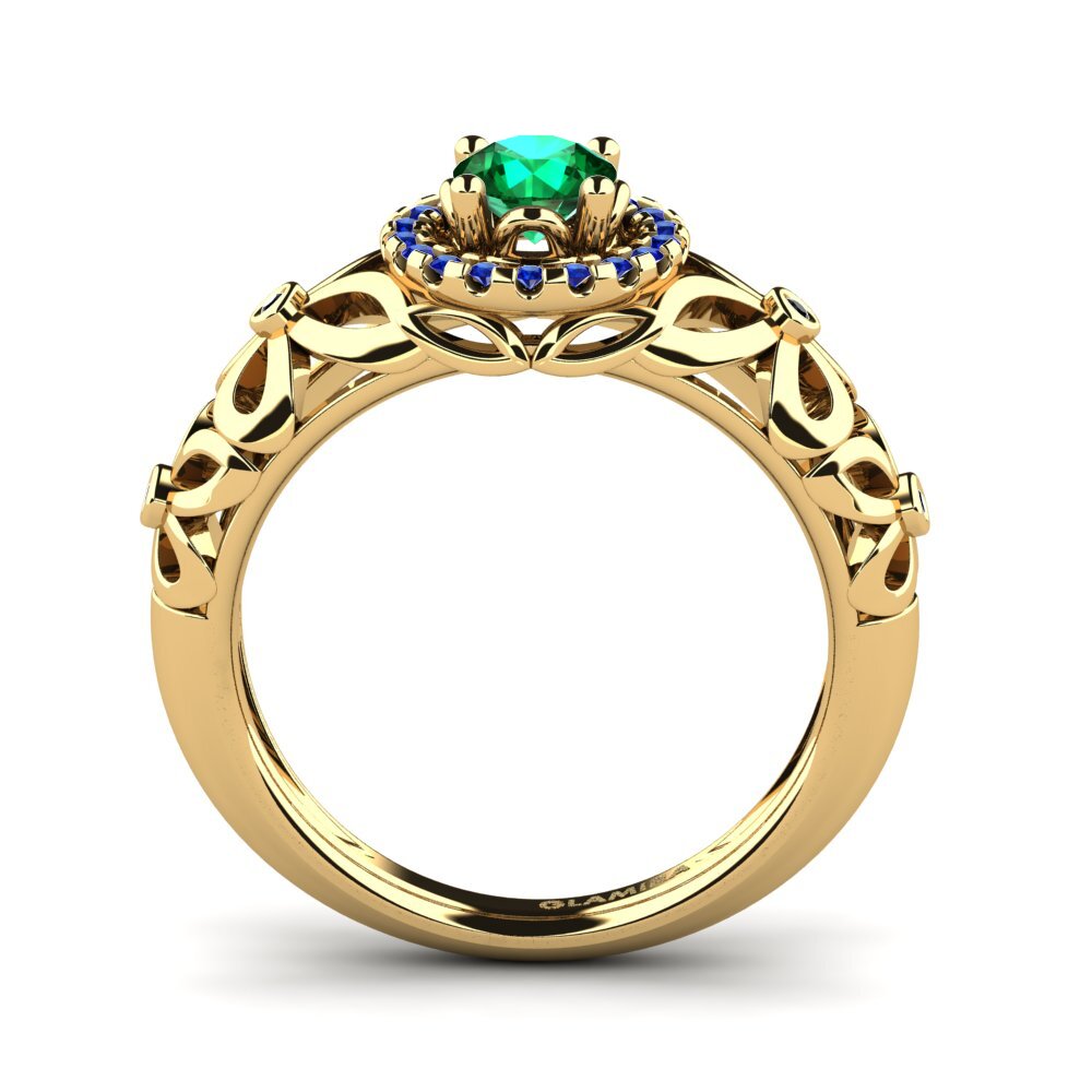 Emerald (Lab Created) Engagement Ring Vivyan