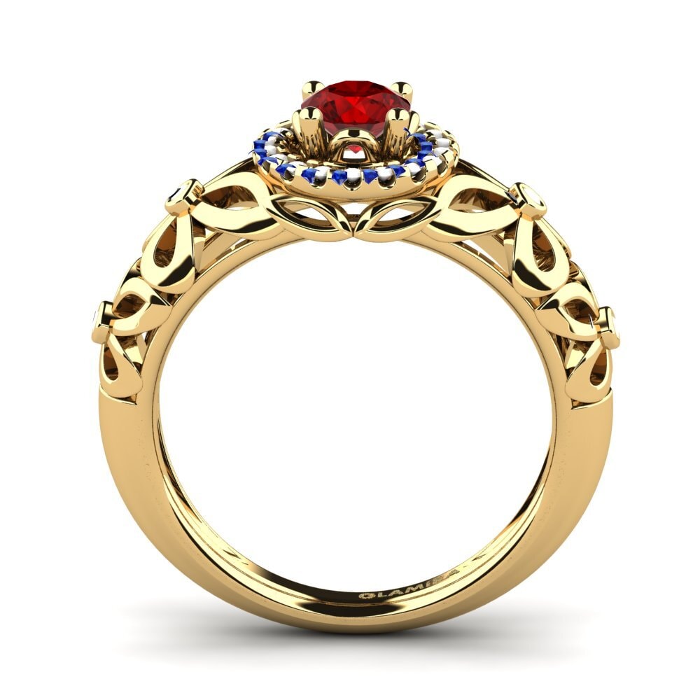 Ruby (Lab Created) Engagement Ring Vivyan