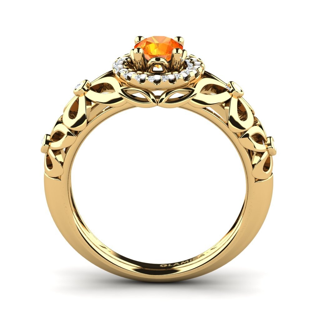 Orange Sapphire Engagement Ring Vivyan