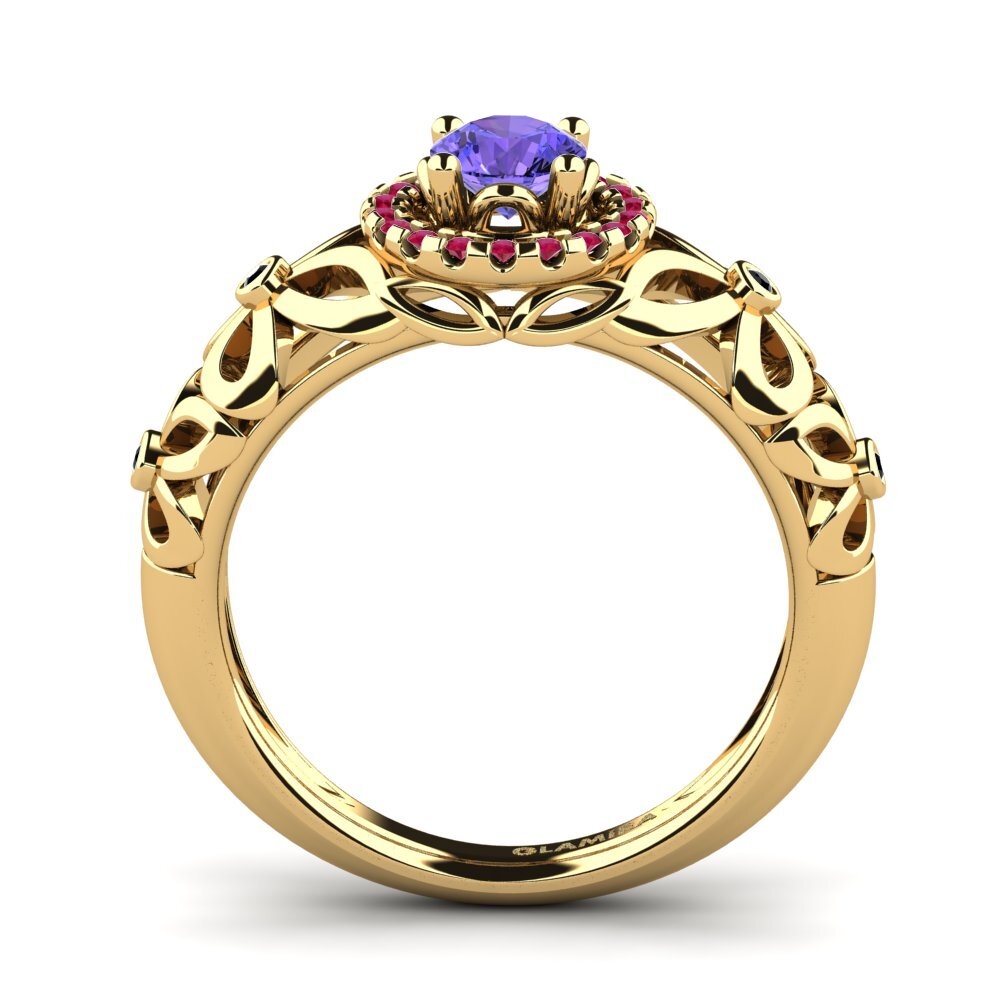 14ct Yellow Gold Tanzanite Engagement Ring Vivyan