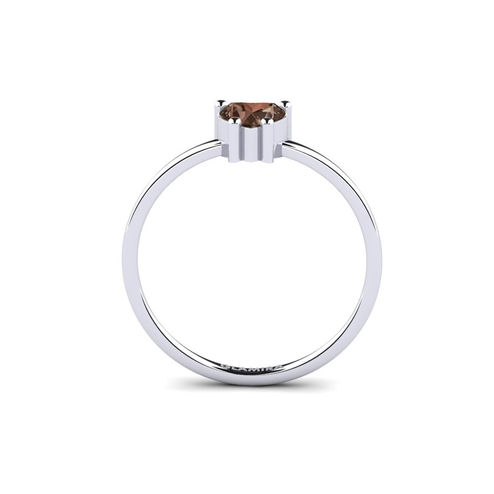 White Silver Smoky Quartz Ring Liorae