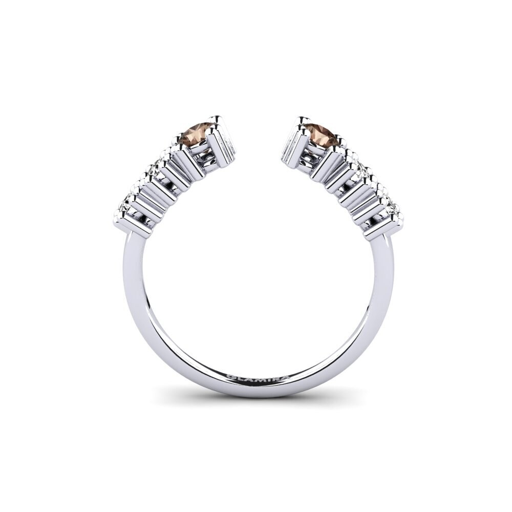 White Silver Smoky Quartz Ring Aymarae